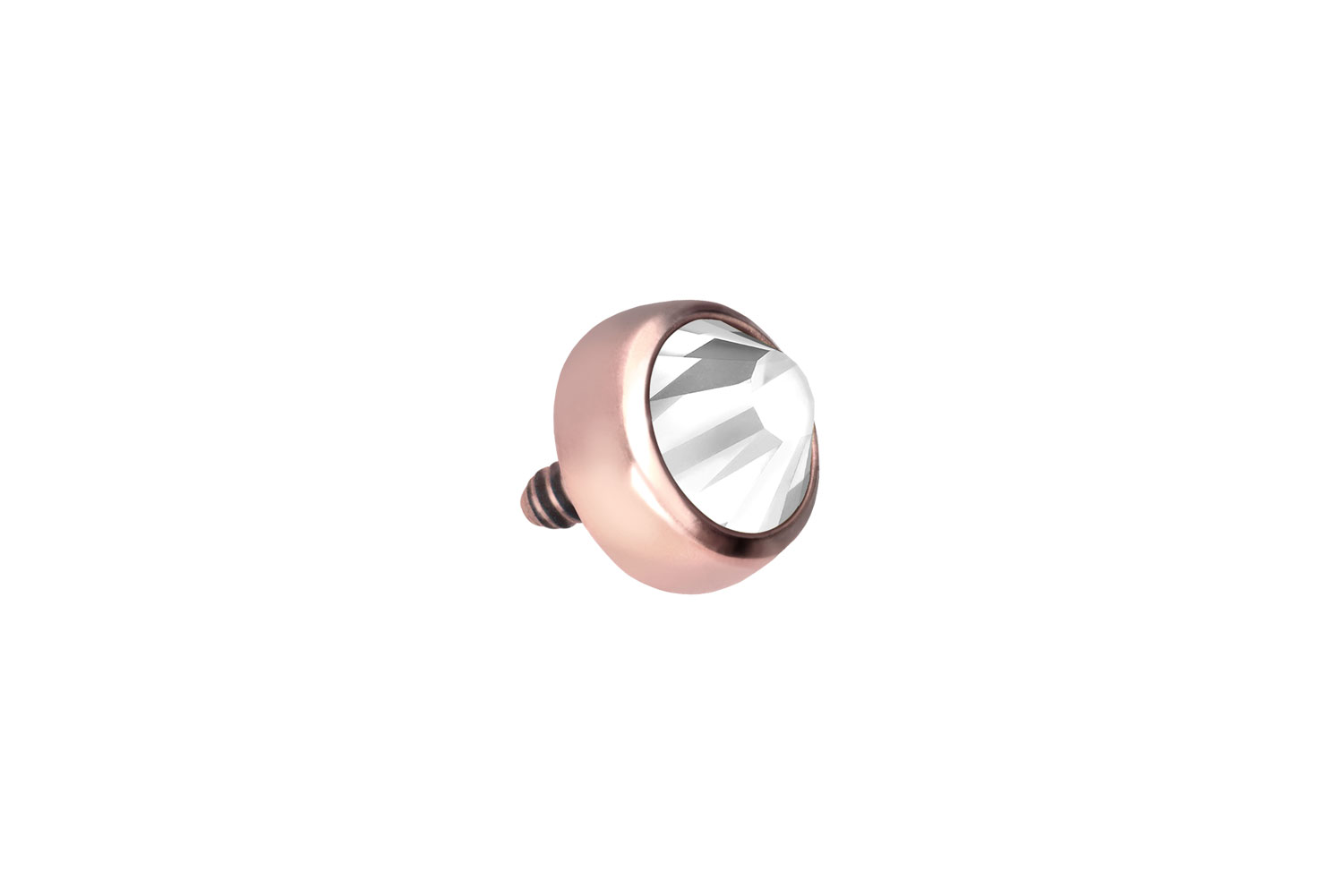 Titan Schraubdisc mit Außengewinde KRISTALL von Piercingline